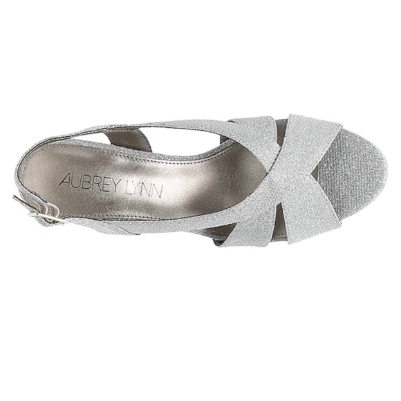 Aubrey Lynn CELICE SANDAL 7.5 Sling Back Sandals, Sparkly Silver - Picture 7 of 7